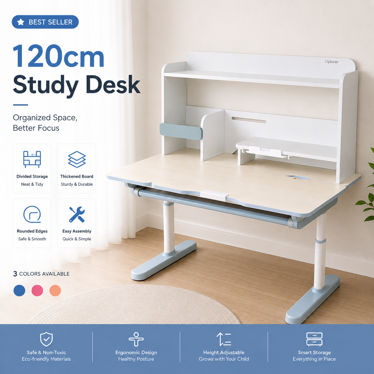 【 Pre-order 】Grow Ergonomic Study Desk - 120cm
